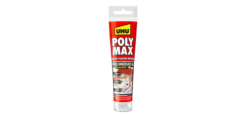 Colle-Mastic Poly Max® UHU  prise immediate Séchage rapide - Tube de 115 g, blanc