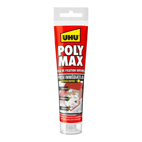 Colle-Mastic Poly Max® UHU  prise immediate Séchage rapide - Tube de 115 g, blanc