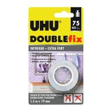 Ruban adhésif double-face Doublefix UHU ultra-fort - largeur 19 mm x Longueur 1,5 m - Résistance 75 kg