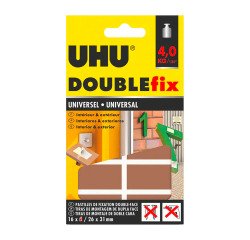 Pastilles adhésives UHU Double Fix universel - Paquet de 16