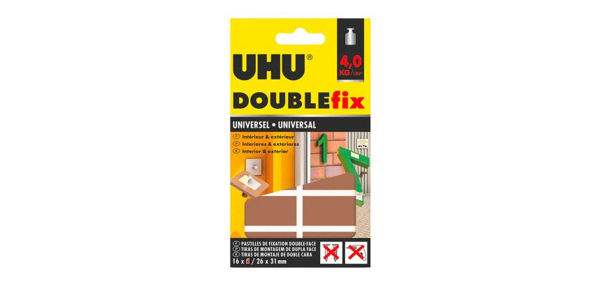 Pastilles adhésives UHU Double Fix universel - Paquet de 16