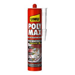 Colle-Mastic Poly Max® UHU prise immediate Séchage rapide - Cartouche de 440 g, blanc