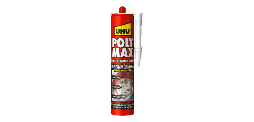Colle-Mastic Poly Max® UHU Sofortige Haftung Schnelle Trocknung - Kartusche 440 g, weiß