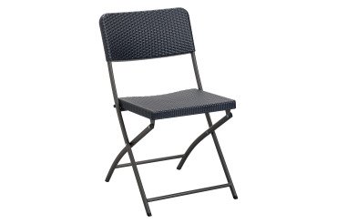Tuinset OWEN - 1 tafel en 2 inklapbare stoelen - polyethyleen en metaal