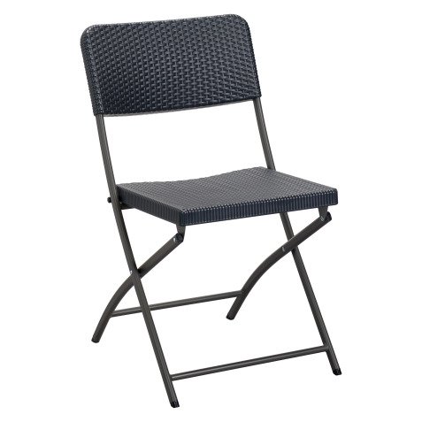 Tuinset OWEN - 1 tafel en 2 inklapbare stoelen - polyethyleen en metaal