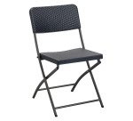 Ensemble de jardin OWEN - 1 table et 2 chaises pliantes - polyéthylène et métal