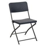 Ensemble de jardin Yeng - 1 table et 2 chaises pliantes - polyéthylène et métal