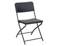 Garden furniture set OWEN - 1 table and 2 folding chairs - polyethylene and metal
