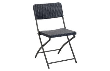 Garden furniture set OWEN - 1 table and 2 folding chairs - polyethylene and metal