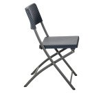 Ensemble de jardin OWEN - 1 table et 2 chaises pliantes - polyéthylène et métal