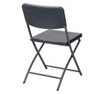 Ensemble de jardin OWEN - 1 table et 2 chaises pliantes - polyéthylène et métal