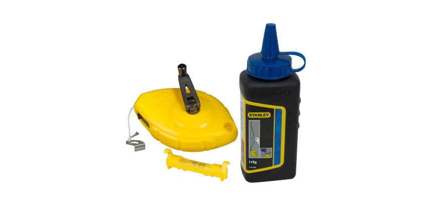 Stanley 0-47-443 Tiralíneas 30m + Polvo + Nivel de Cordel