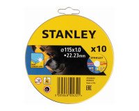 Stanley STA38252-XJ Lata de 10 discos de corte extrafino INOX 115x22.23x1mm