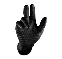 Disposable nitrile gloves Grippaz PIP - Box of 50 black gloves