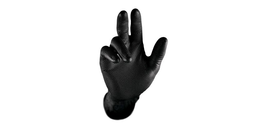 Handschuhe aus Einweg-Nitril Grippaz PIP - Box mit 50 schwarzen Handschuhen