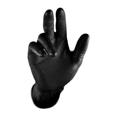 Gants en nitrile jetables Grippaz PIP - Boîte de 50 gants noirs