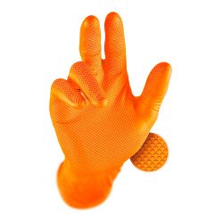Gants en nitrile jetables Grippaz PIP - Boîte de 50 gants orange