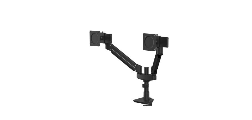 Arm Dual Screen Compact Support with Fellowes Tallo Top Mount Slides