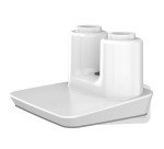 Double monitor arm with Tallo Top Mount Fellowes slides