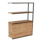 Bibliotheekkast Lumya L 120 x D 41,5 x H 162 cm aanbouwmodule zwarte metalen structuur 3 deuren