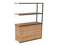 Library Lumya L 120 x D 41.5 x H 162 cm following module black metal structure 3 doors
