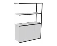 Bibliothek Lumya L 120 x T 41,5 x H 162 cm, folgendes Modul mit schwarzer Metallstruktur 3 Türen