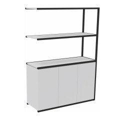 Library Lumya L 120 x D 41.5 x H 162 cm following module black metal structure 3 doors