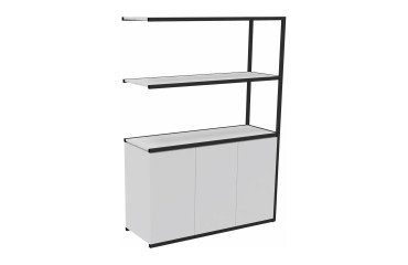 Library Lumya L 120 x D 41.5 x H 162 cm following module black metal structure 3 doors