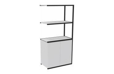 Library Lumya L 80 x D 41.5 x H 162 cm following module black metal structure 2 doors