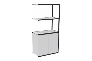 Library Lumya L 80 x D 41.5 x H 162 cm following module black metal structure 2 doors