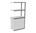 Library Lumya L 80 x D 41.5 x H 162 cm following module black metal structure 2 doors