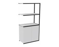 Bibliotheekkast Lumya L 80 x P 41,5 x H 162 cm basismodule metalen structuur zwart met 2 deuren