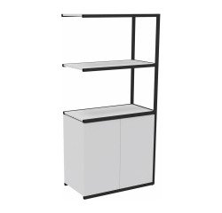 Bibliotheekkast Lumya L 80 x P 41,5 x H 162 cm basismodule metalen structuur zwart met 2 deuren