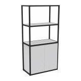 Bibliothèque Lumya L 80 x P 41,5 x H 162 cm porte battante - structure métal