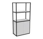 Library Lumya L 80 x D 41.5 x H 162 cm black metal structure starting module 2 doors