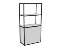 Library Lumya L 80 x D 41.5 x H 162 cm black metal structure starting module 2 doors