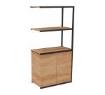 Library Lumya L 80 x D 41.5 x H 162 cm following module black metal structure 2 doors