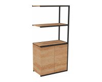Library Lumya L 80 x D 41.5 x H 162 cm following module black metal structure 2 doors