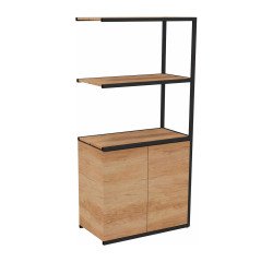 Library Lumya L 80 x D 41.5 x H 162 cm following module black metal structure 2 doors