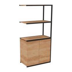 Library Lumya L 80 x D 41.5 x H 162 cm following module black metal structure 2 doors