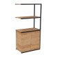 Bibliotheekkast Lumya L 80 x P 41,5 x H 162 cm basismodule metalen structuur zwart met 2 deuren