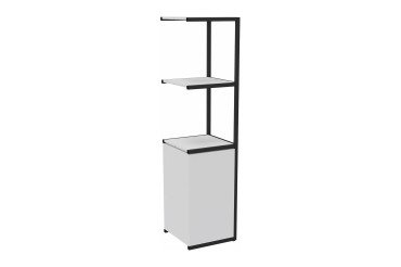 Bibliothèque Lumya L 40 x P 41,5 x H 162 cm module suivant structure métal noir 1 porte