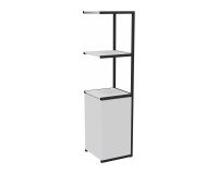 Bibliotheekkast Lumya L 40 x P 41,5 x H 162 cm aanbouwmodule metalen structuur zwart met 1 deur