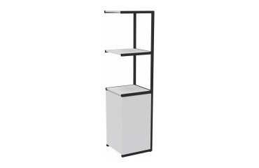Bibliotheekkast Lumya L 40 x P 41,5 x H 162 cm aanbouwmodule metalen structuur zwart met 1 deur