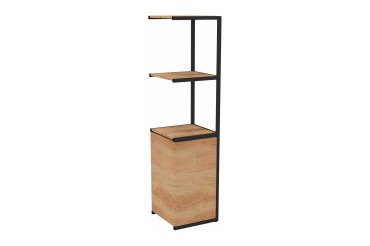 Library Lumya L 40 x D 41,5 x H 162 cm following module black metal structure 1 door