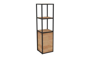 Library Lumya L 40 x D 41.5 x H 162 cm starting module black metal structure 1 door