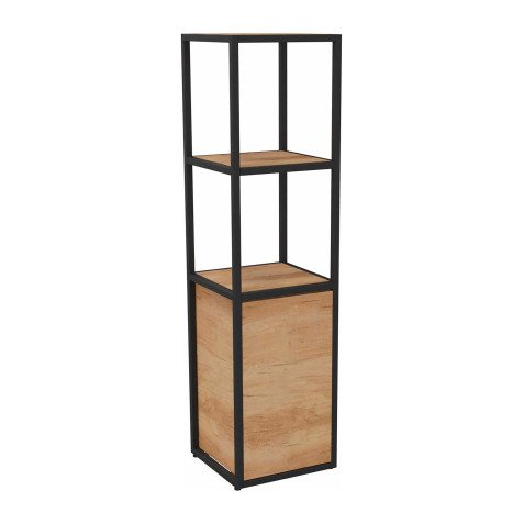Bibliotheekkast Lumya L 40 x P 41,5 x H 162 cm basismodule metalen structuur zwart met 1 deur