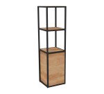 Bibliothèque Lumya L 40 x P 41,5 x H 162 cm porte battante - structure métal