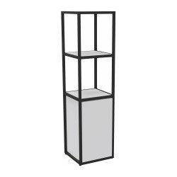 Bibliotheekkast Lumya L 40 x P 41,5 x H 162 cm basismodule metalen structuur zwart met 1 deur