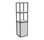 Bibliothèque Milea L 40 x P 41,5 x H 162 cm module départ structure métal noir 1 porte